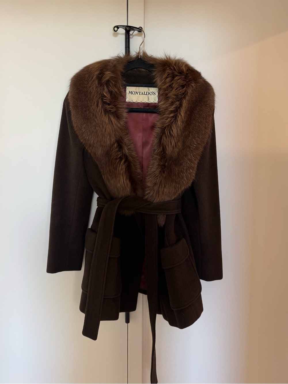 Vintage cashmere & Fox fur wrap jacket